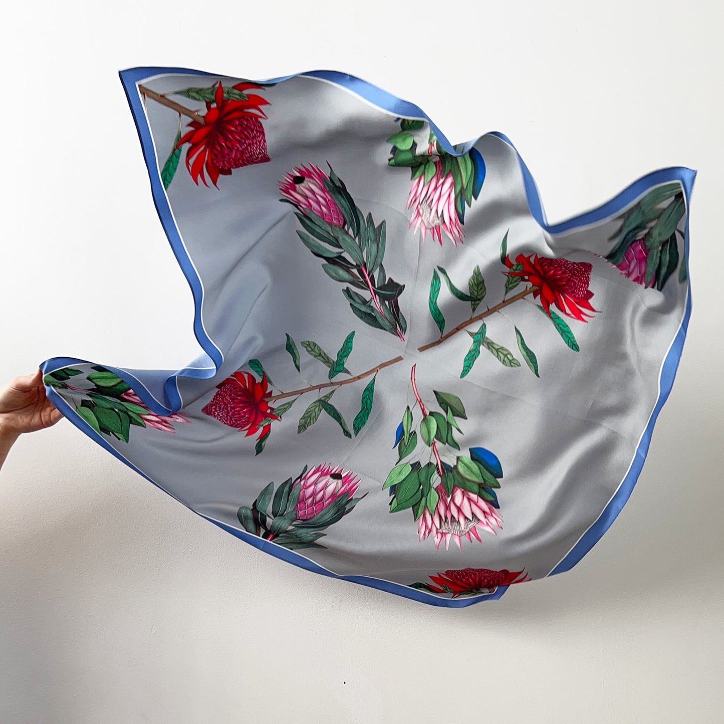 Silk Scarves: Protea Flora Double-Sided Square